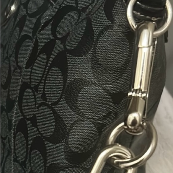 Coach Black Monogram Tote with Leather Handles - Picture 2 of 15